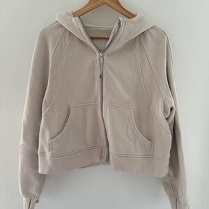 lululemon athletica Cream Zip-Up Scuba Hoodie